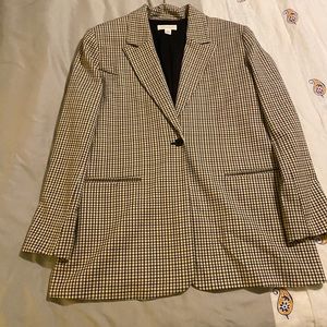 Treasure and Bond Plaid Blazer Size Large Brown and Cream Plaid